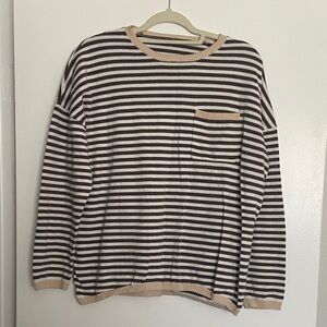 Women’s Beige & Gray Long Sleeve Sweater